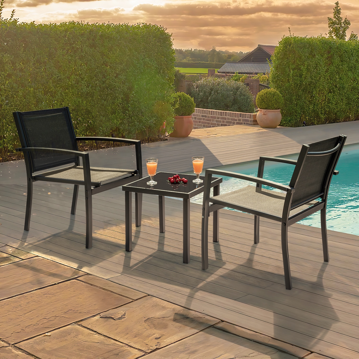 Vineego LS-TSL3BK Patio-Conversation-Sets - View #3