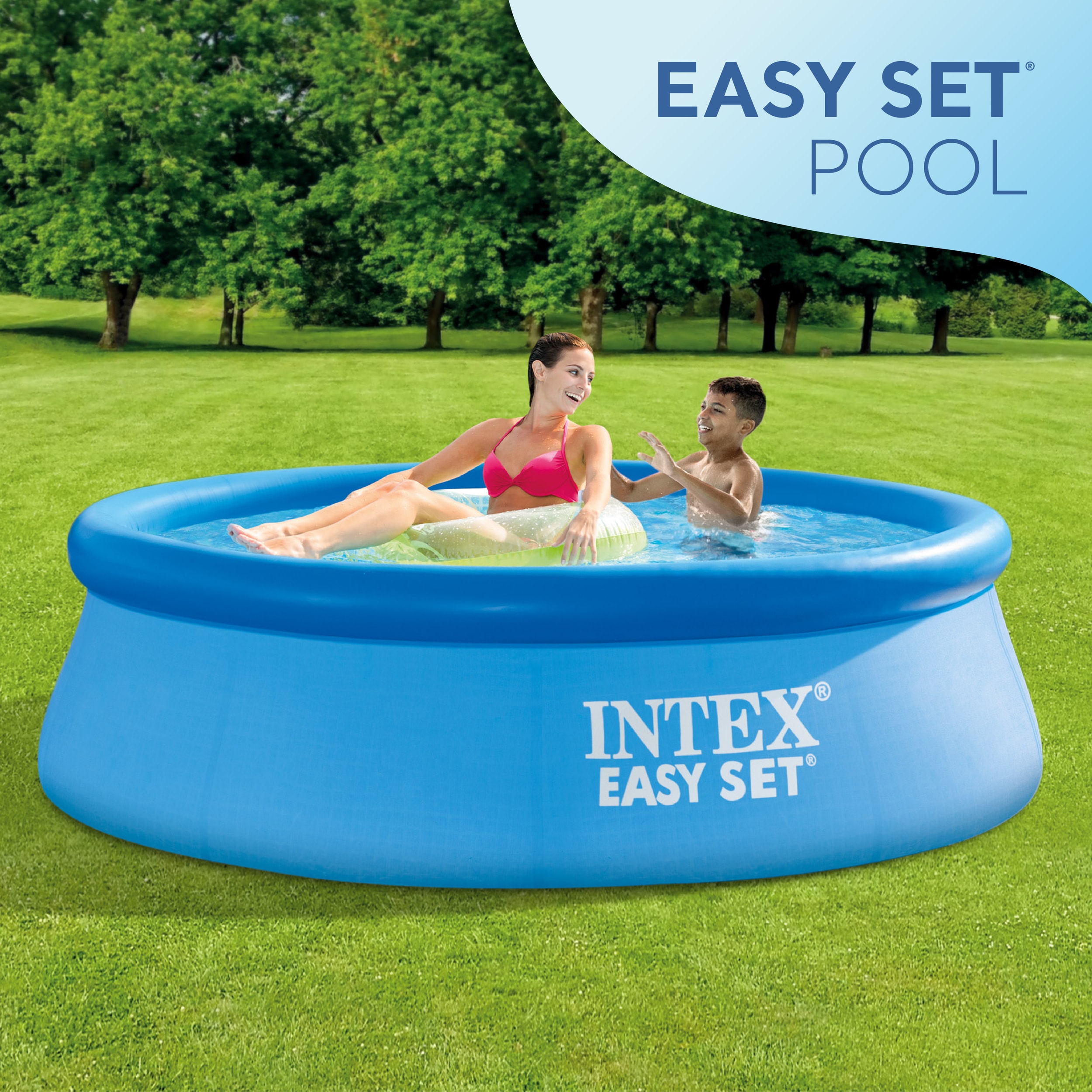 Intex 8-Foot Round Blue Inflatable Above Ground Pool