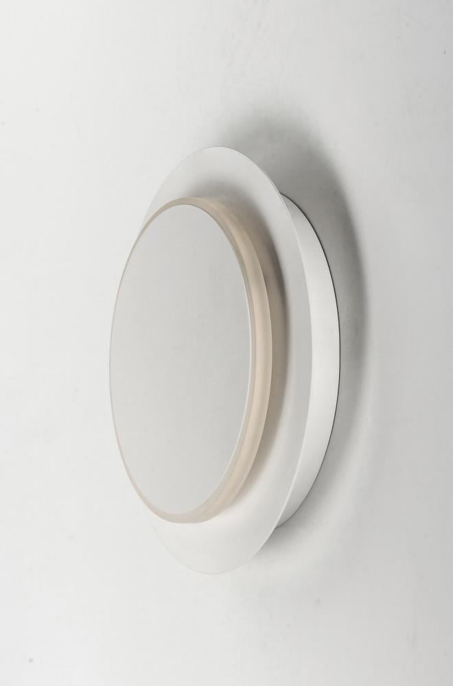 Revolver Matte White LED Vanity Outdoor Wall Sconce