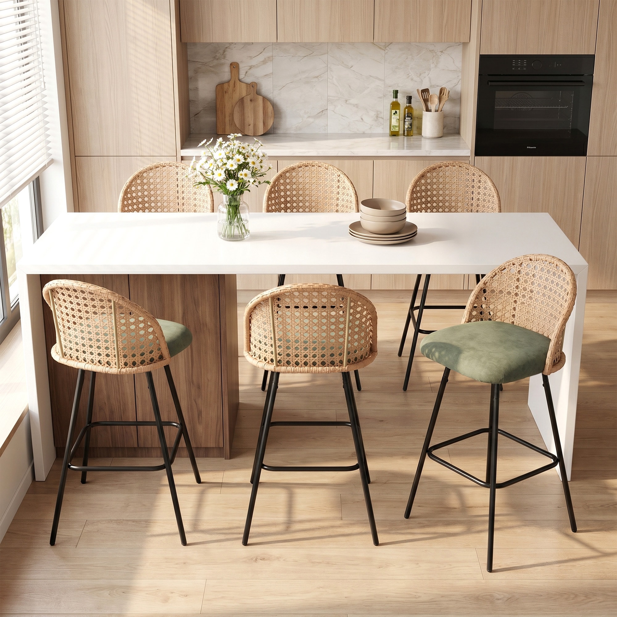 Dreamsidea LS-BA05-BK-GREEN-6 stools - View #3