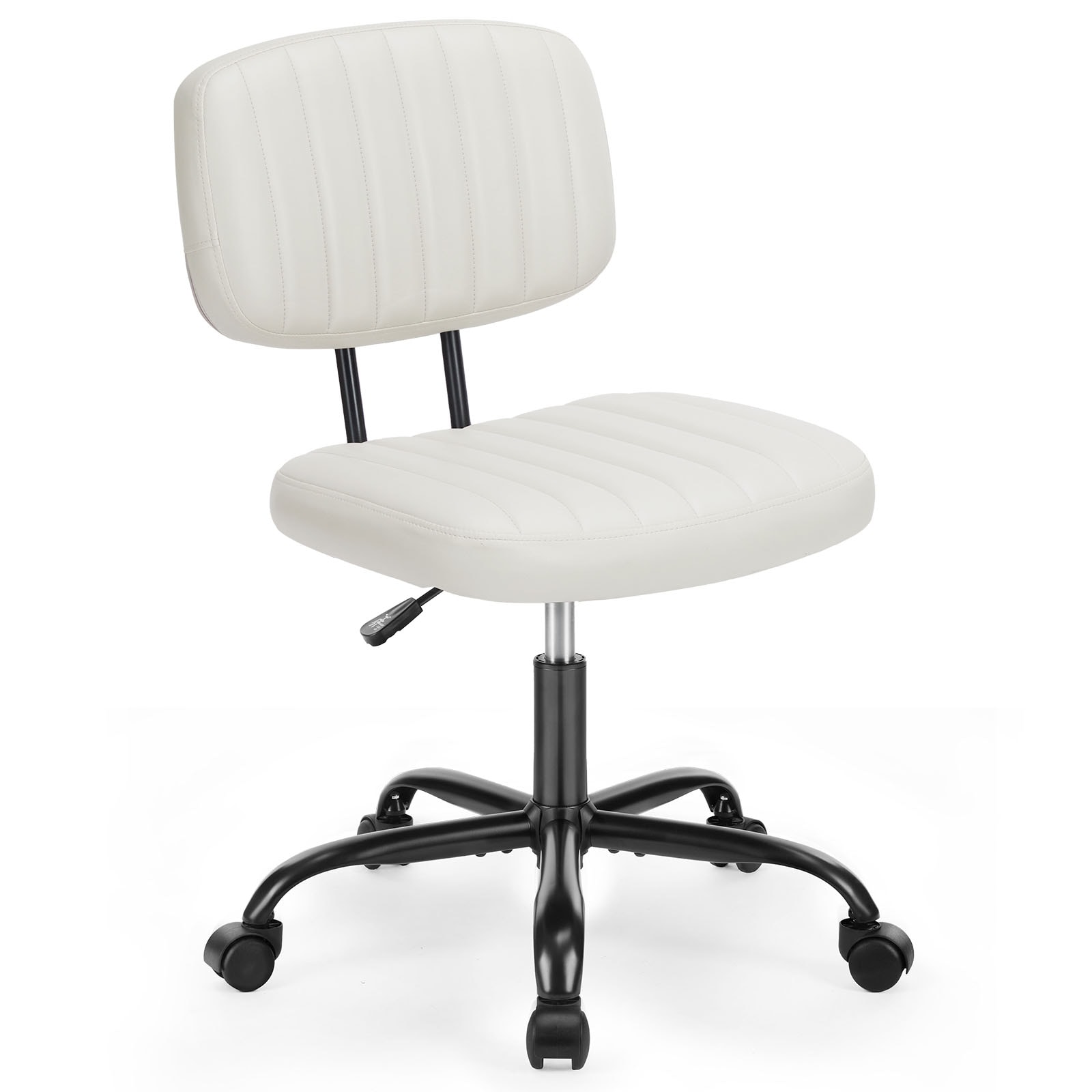 Maocao Hoom JL1134124 White Transitional Adjustable Height Faux Leather Executive Chair