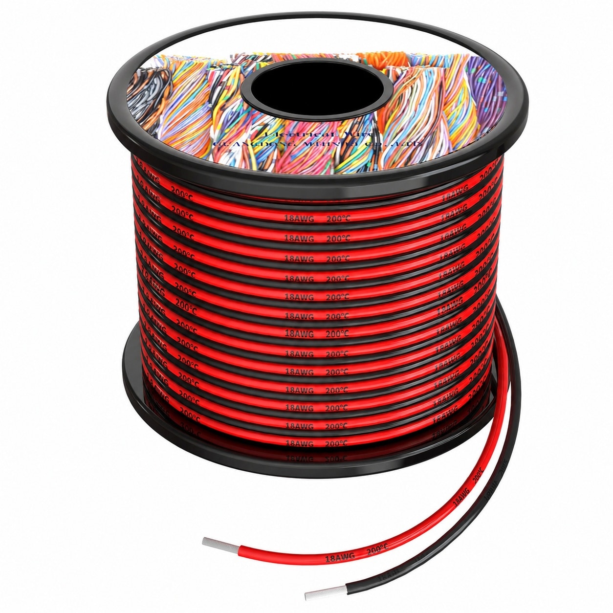 Aoibox  18 AWG Silicone Hook Up Electrical Wire 132 ft Red and Black 66 ft Each Stranded Tinned Copper 600V