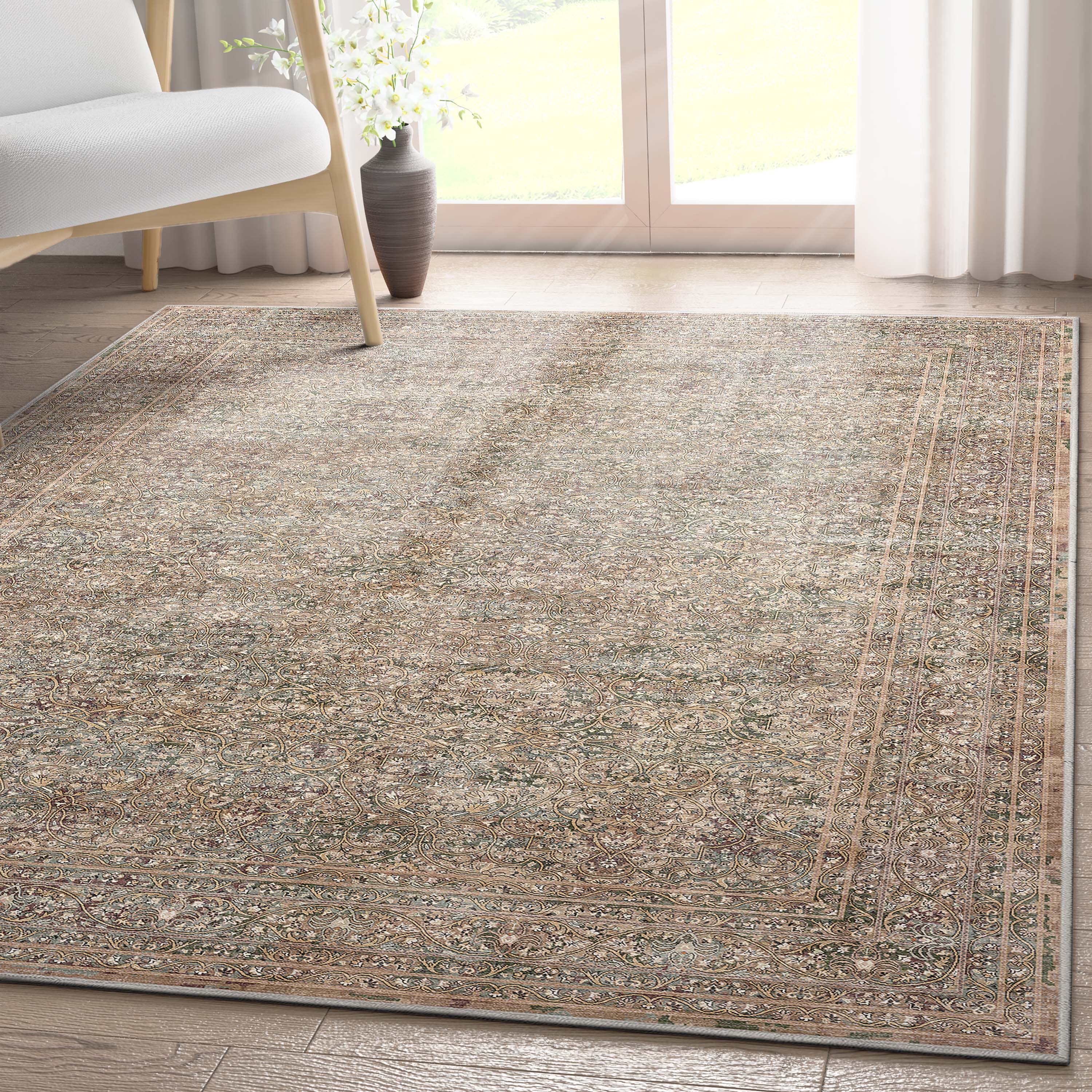 Vintage Red Medallion Chenille Reversible 5' x 7' Rug