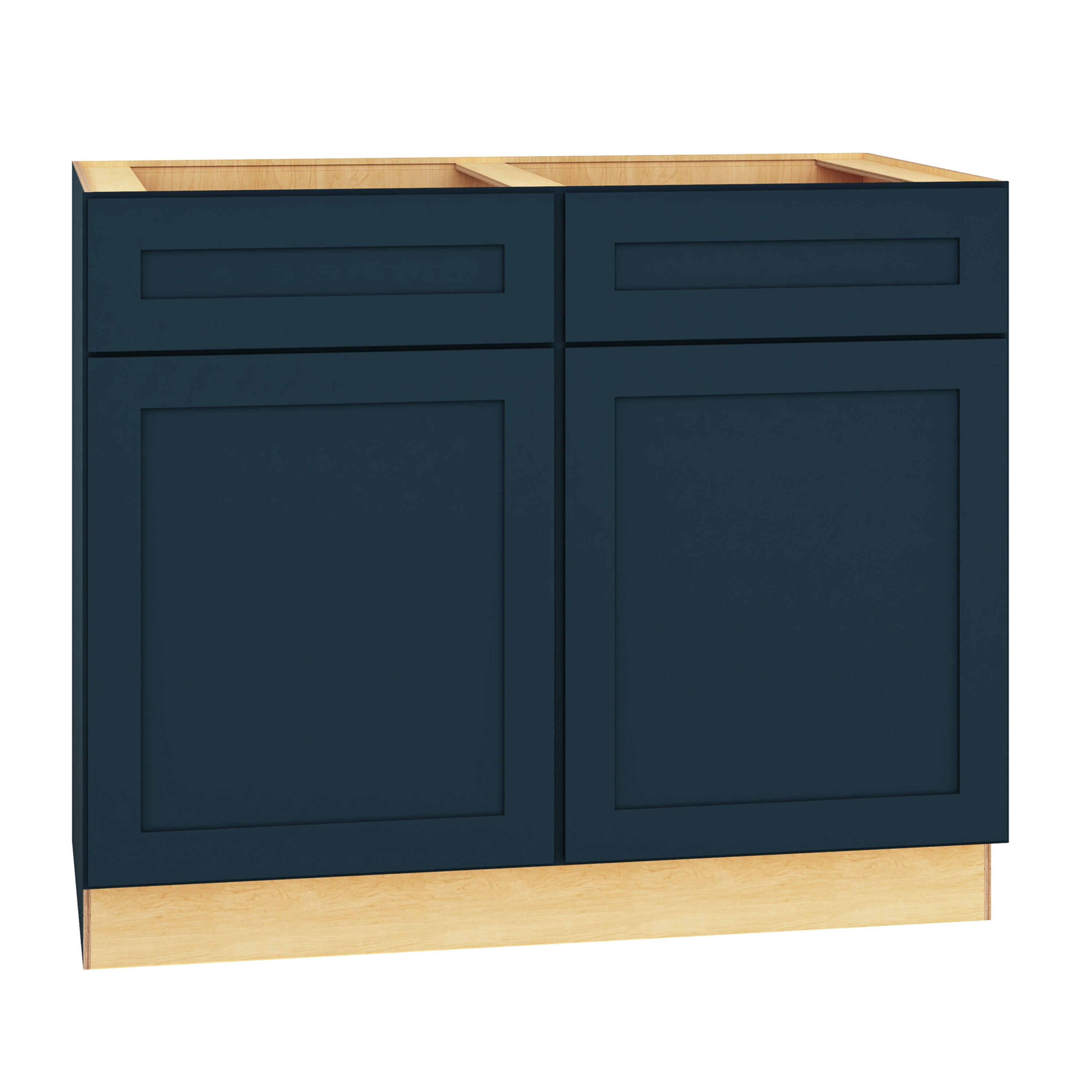 Diamond Express Jamestown 24-in W x 34.5-in H x 24-in D Regatta Blue Sink Base Fully Assembled Plywood Cabinet (Recessed Panel Shaker Style)
