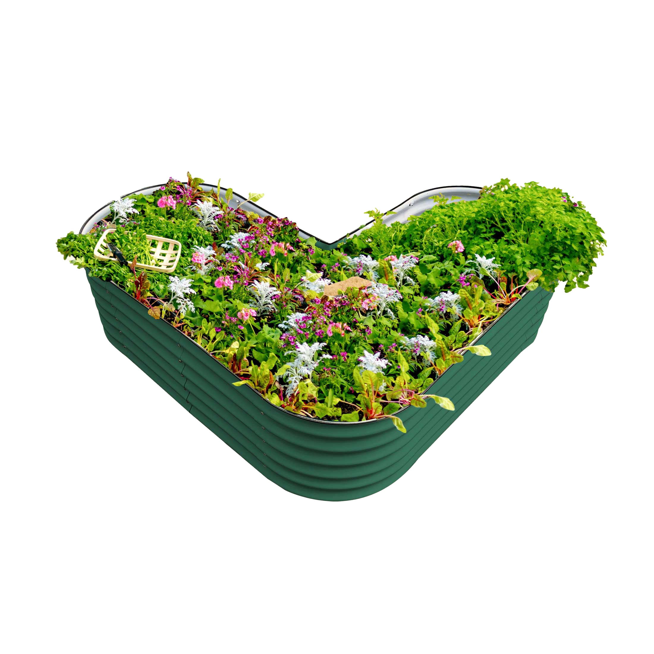 Vego Garden VBLST17BG 30-cu ft 66-in W x 66-in L x 17-in H British Green Galvanized Metal Raised Garden Bed