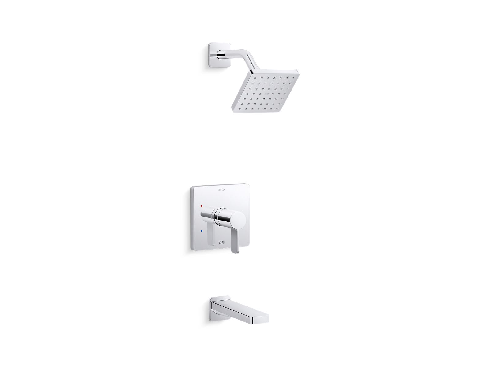 KOHLER TS23502-4G-CP Parallel 1.75 GPM 1-Handle Rite-Temp Tub and Shower Trim Kit in Polished Chrome (Valve Not Included)