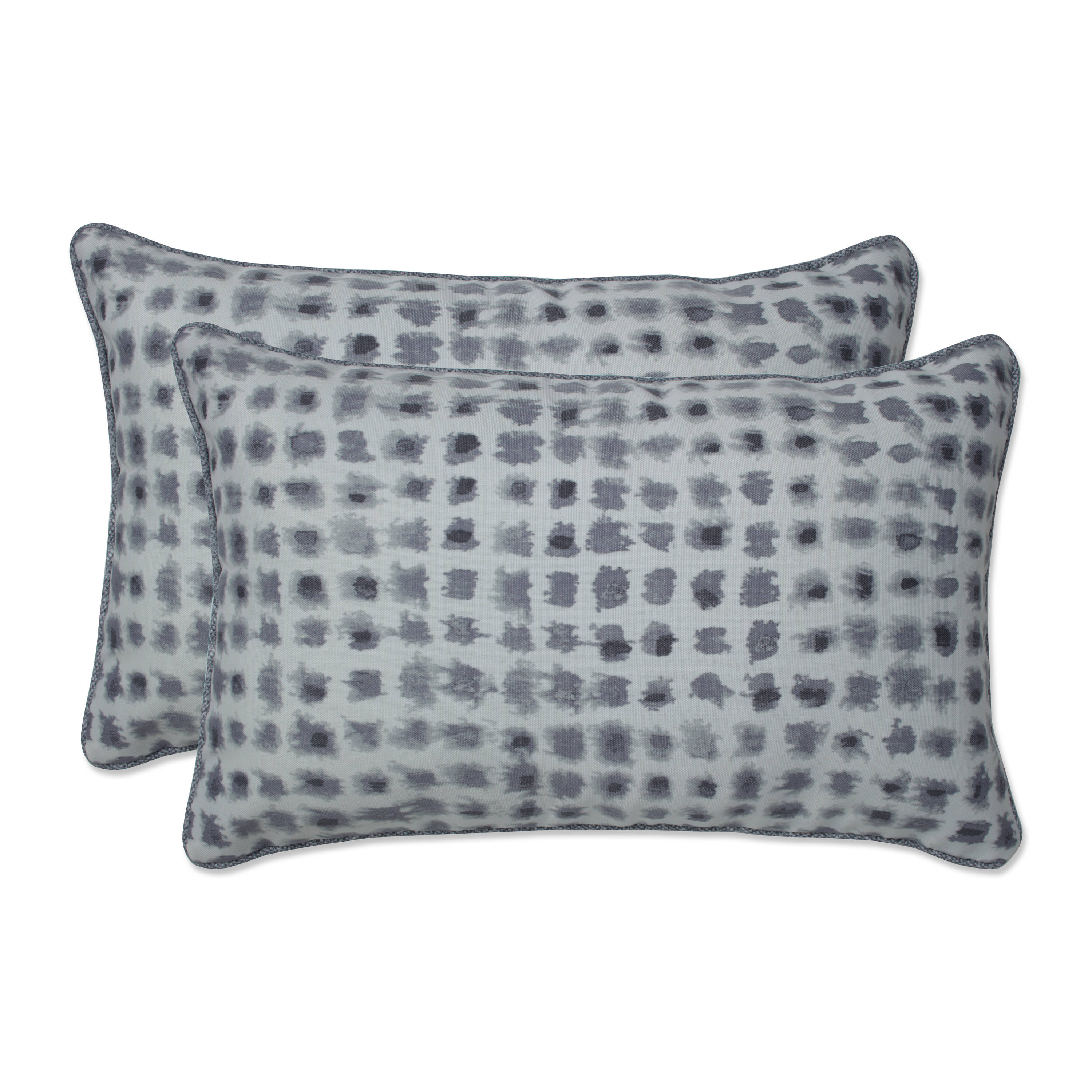 Pillow Perfect 672809 Alauda Frost Rectangular Throw Pillow (Set of 2) 2-Pack Graphic Print Grey Rectangular Throw Pillow
