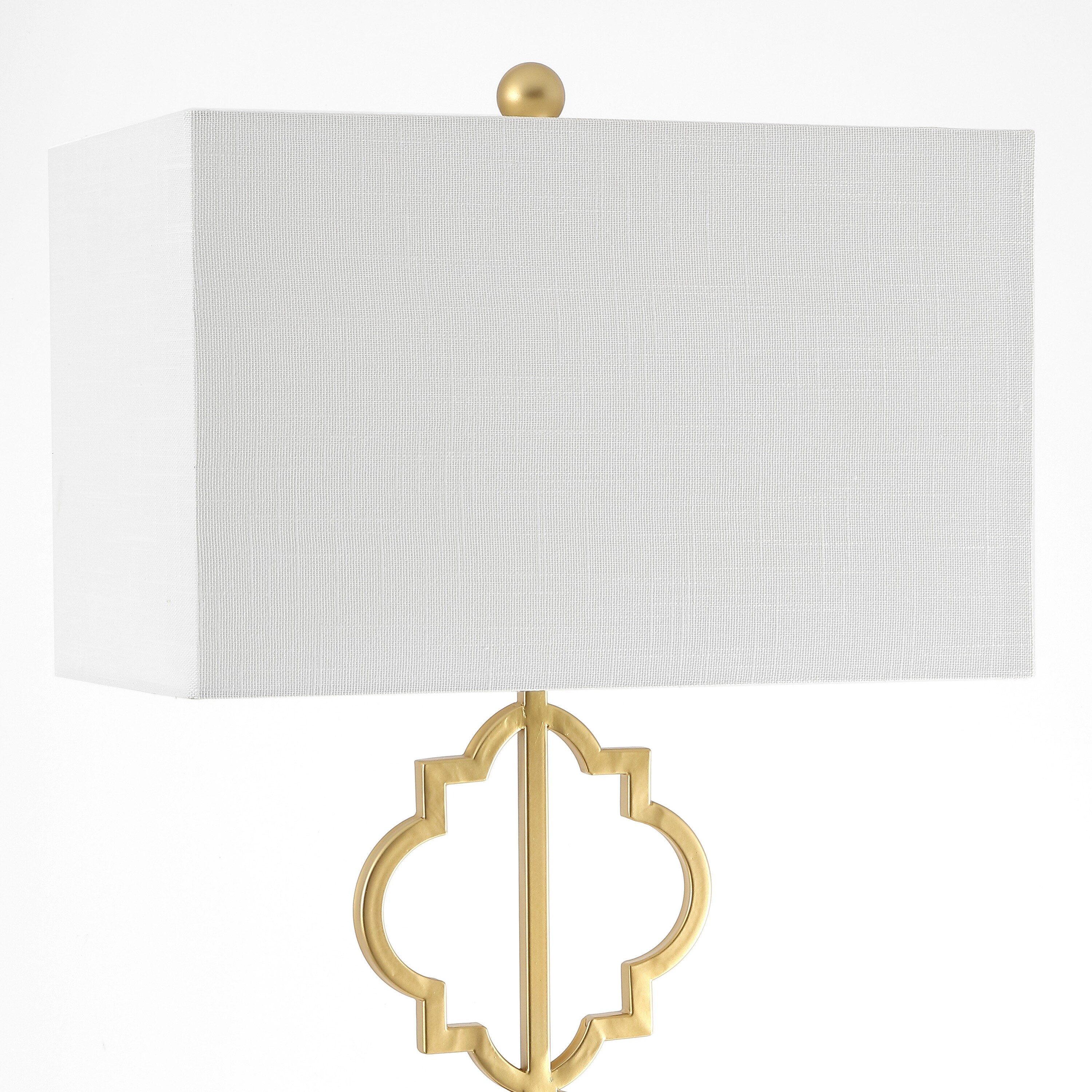 Selina 64.5" Gold Metal LED Floor Lamp with White Linen Shade