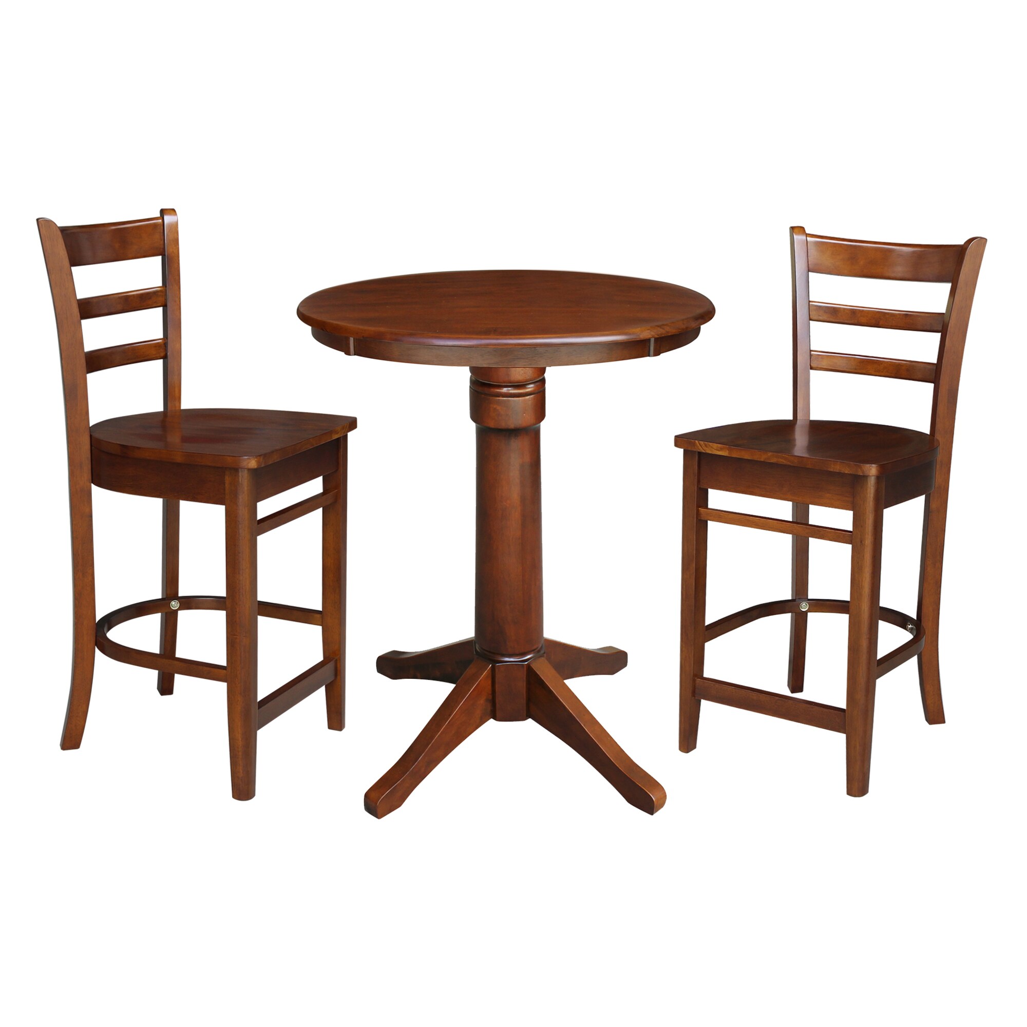 International Concepts K581-30RT-27-S6172-2 Espresso Traditional Dining Room Set with Round Table (Seats 2)