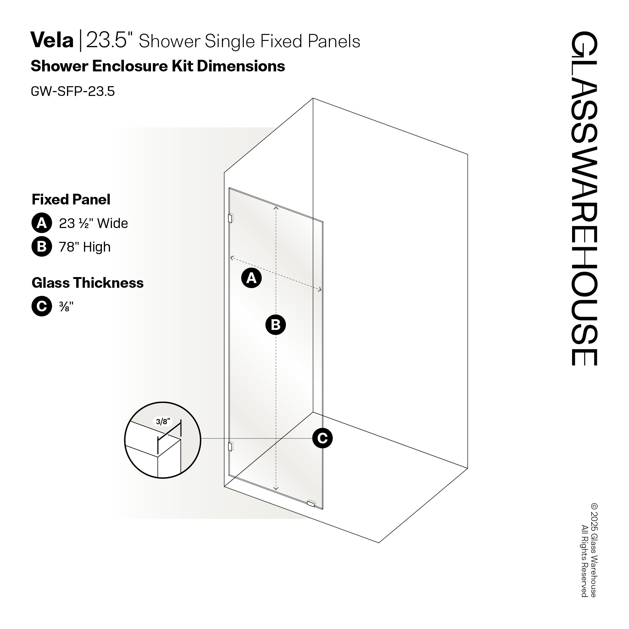  GW-SFP-23.5-CH Shower-Doors - View #5