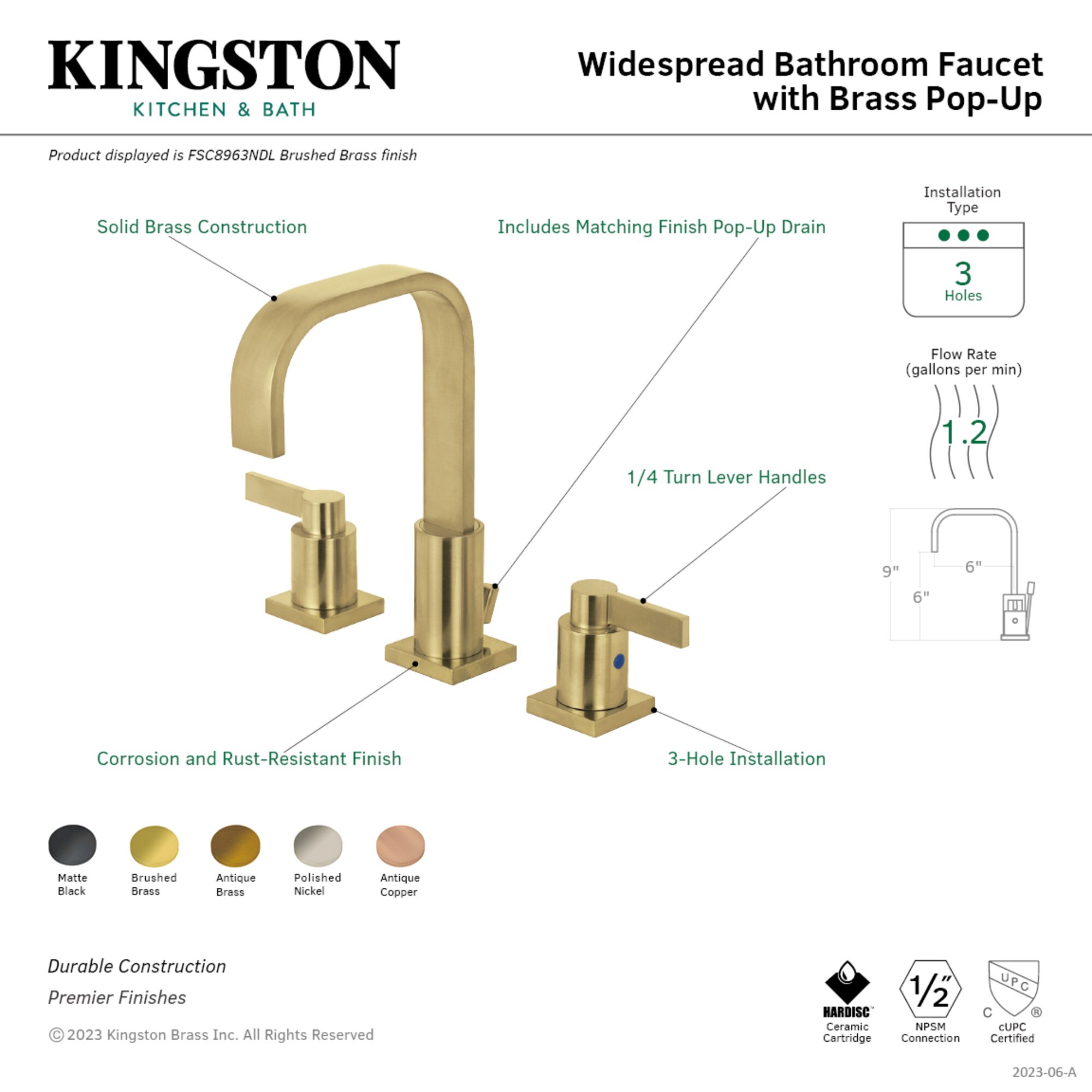 Kingston Brass WLFSC8960NDL Lavatory-Faucets - View #3