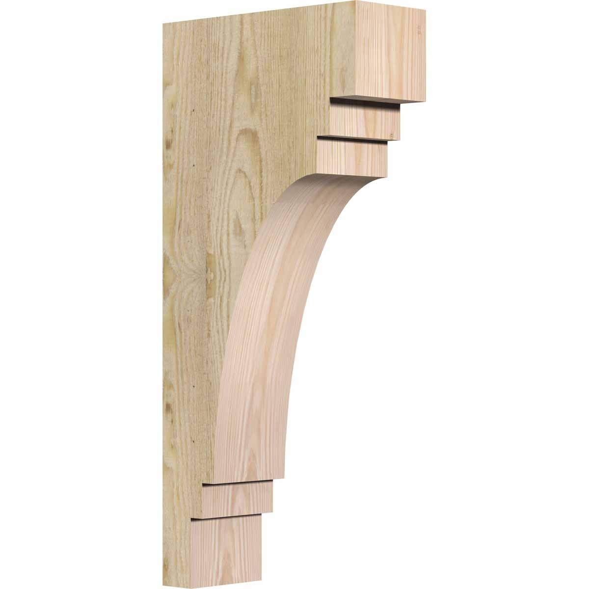 Ekena Millwork COR04X10X22PEC00RDF 4-in x 10-in x 22-in Pescadero Unfinished Douglas fir Wood Paintable/Stainable Corbel