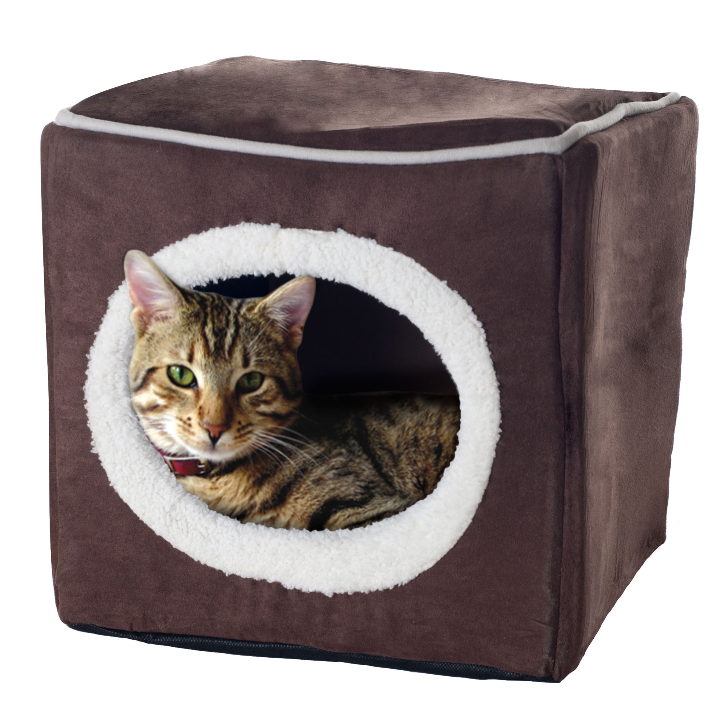 PETMAKER 625655KYE Dark Coffee Enclosed Cat Bed ( Small )