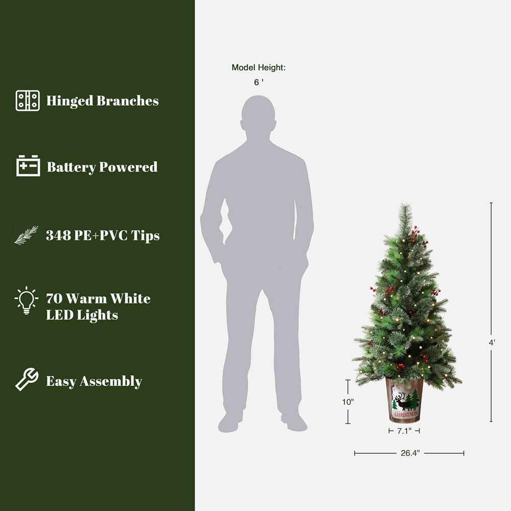 LuxenHome WHAP2520 Artificial-Christmas-Trees - View #2