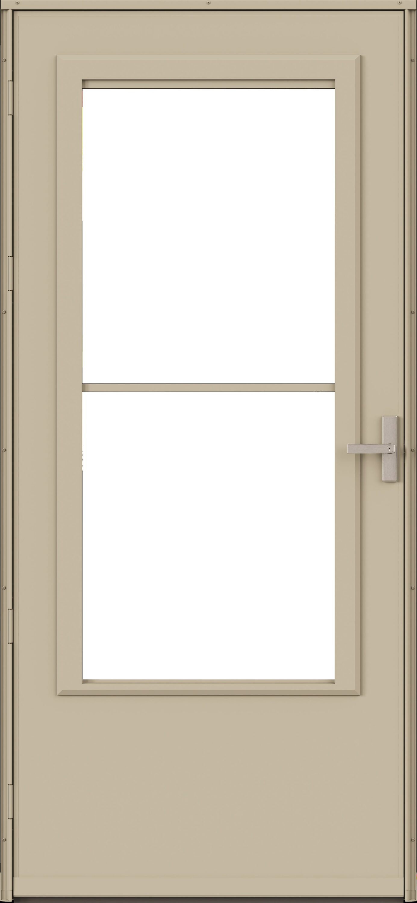 Douglas 34-in x 81-in Almond Wood Core Storm Door Mid-view with Retractable Screen Brushed Nickel Handle Included in White | - LARSON 37084085