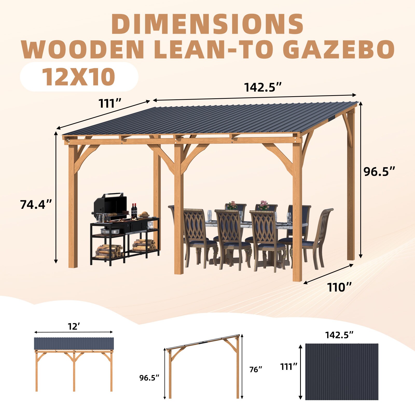 AECOJOY 16555MS-LS02 Wood-Resin-Gazebos - View #4