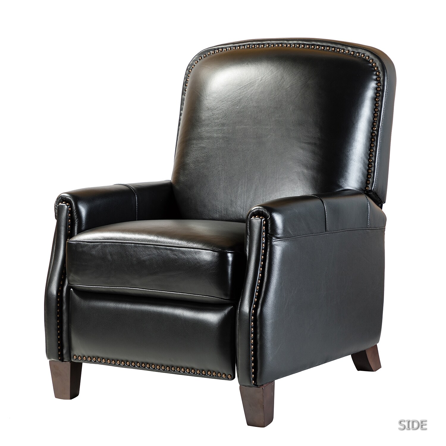 14 Karat Home RCLB0170-BLACK BLACK Leather Upholstered Recliner