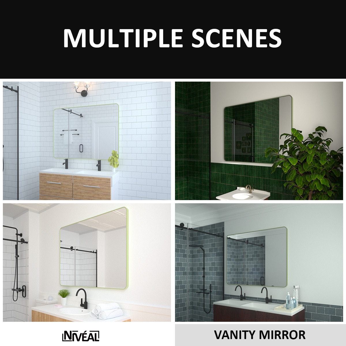 Forclover TAK-FMR4836MG Framed-Bath-Mirrors - View #8