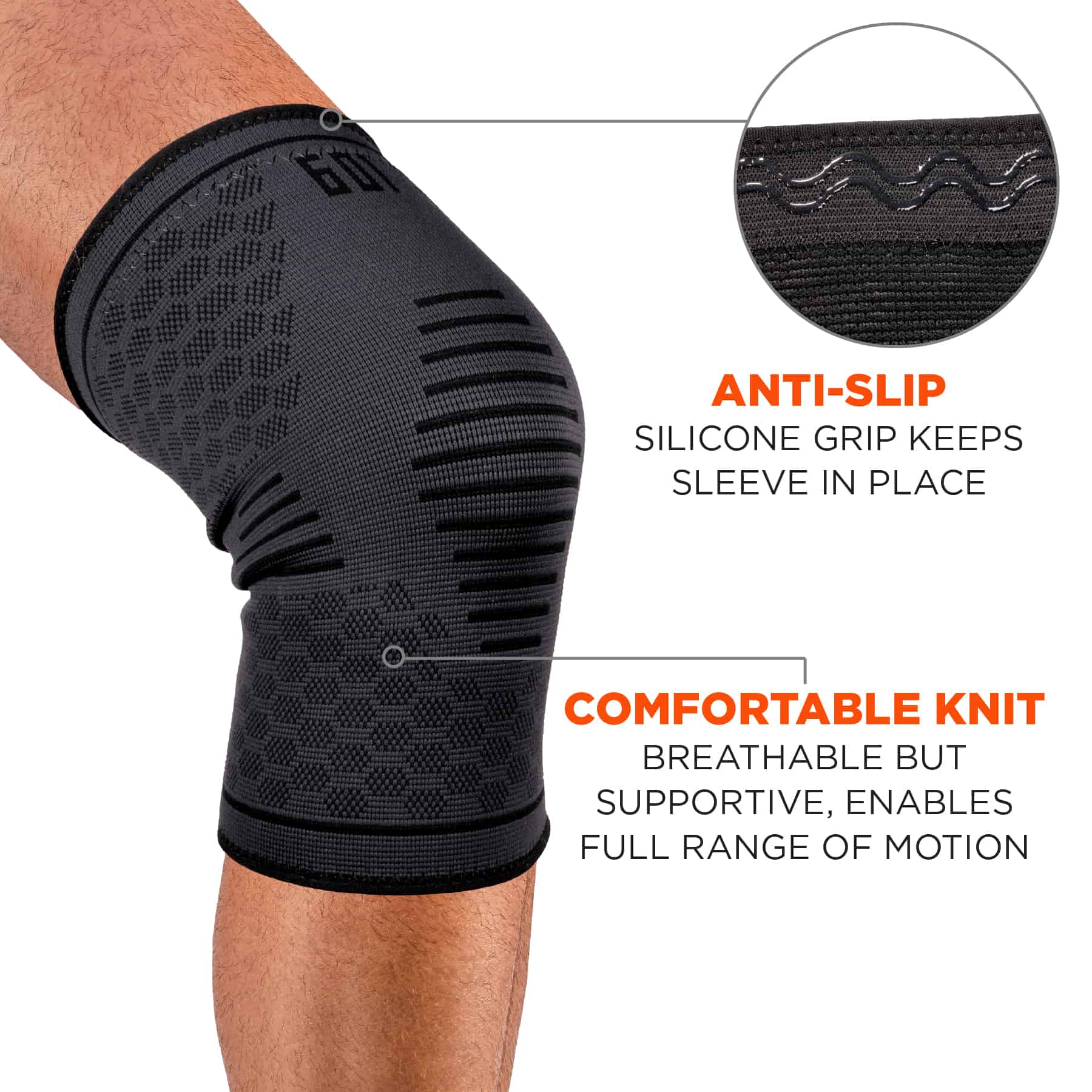 Ergodyne ProFlex 601 Small Black Knee Compression Sleeve in the Safety  Accessories department at