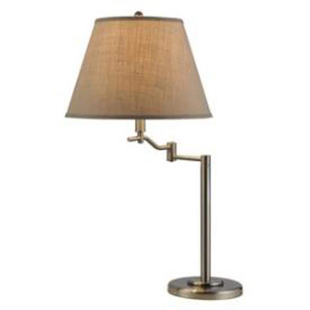  LW-SSBO-2350TB-BS 28.5-in Brushed steel 3-way Table Lamp with Fabric Shade