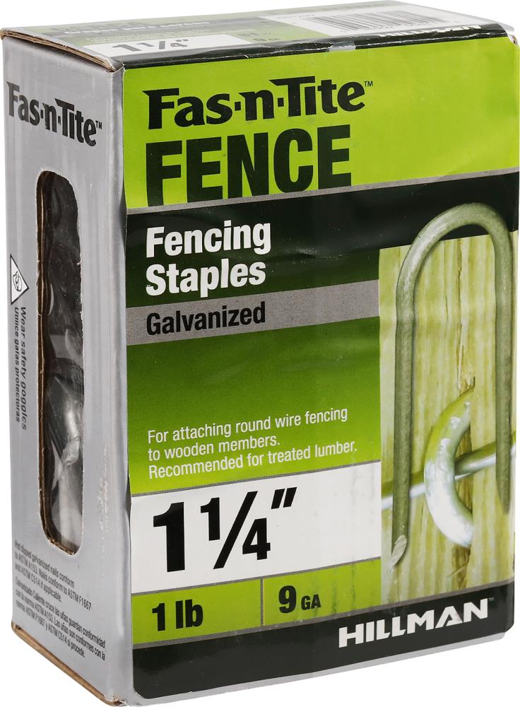 Fas-n-Tite 1-1/4-in Leg x 1/4-in Round Crown 9-Gauge Fence Staples (1 ...