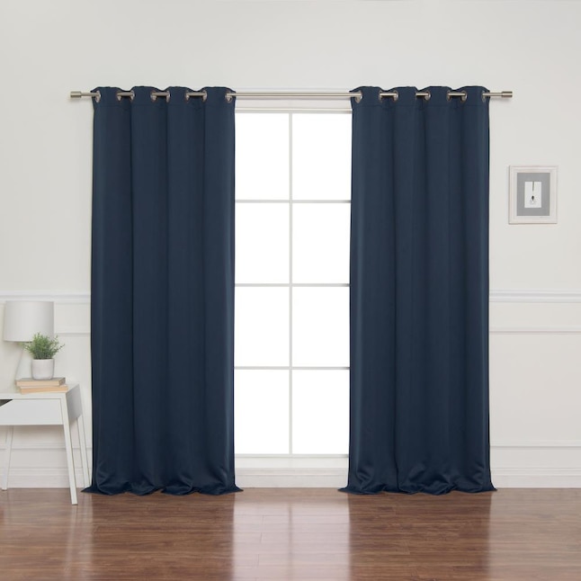 Best Home Fashion 63 In Navy Polyester, Navy Grommet Curtains 63