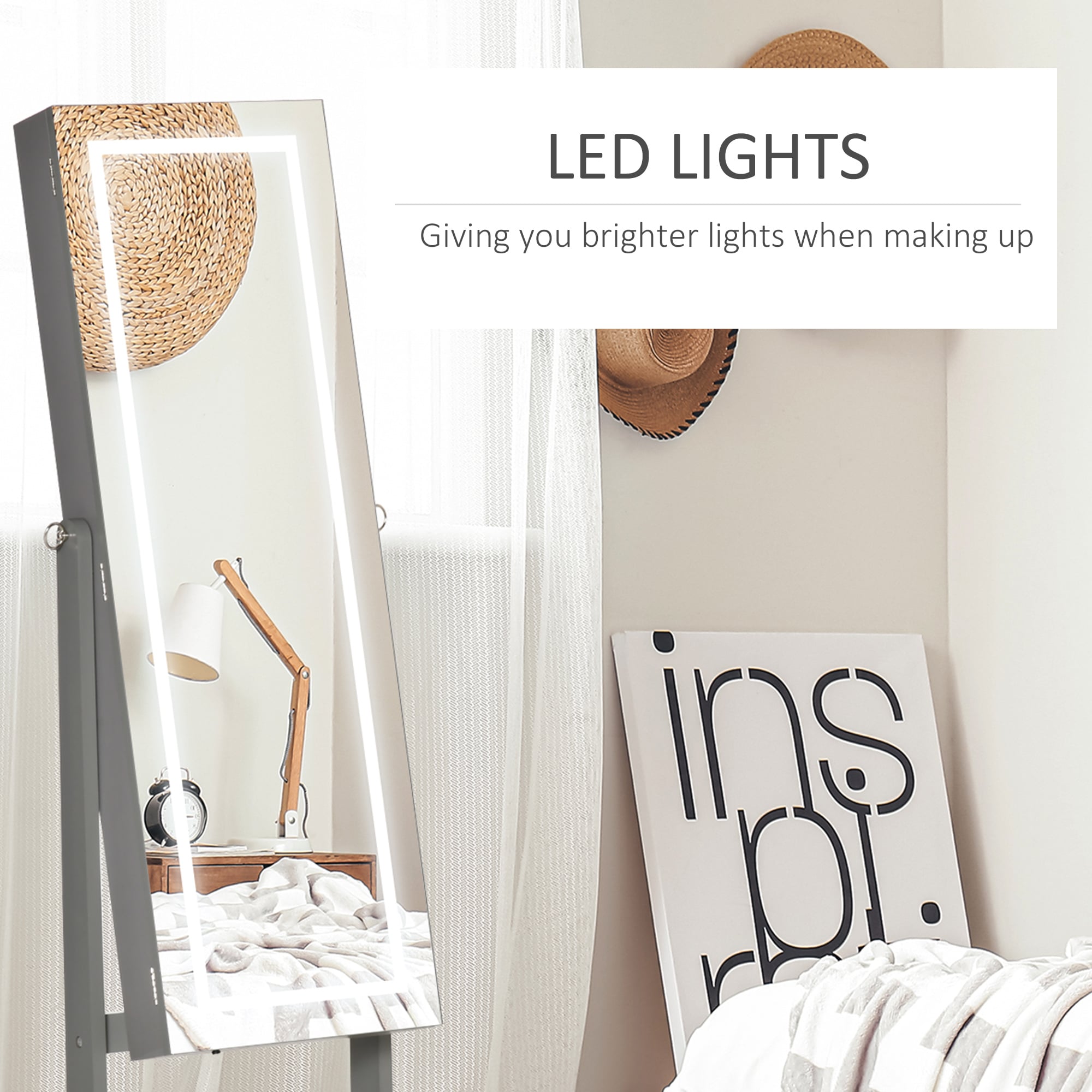 HomCom 831-463V80GY Jewelry-Organization - View #5