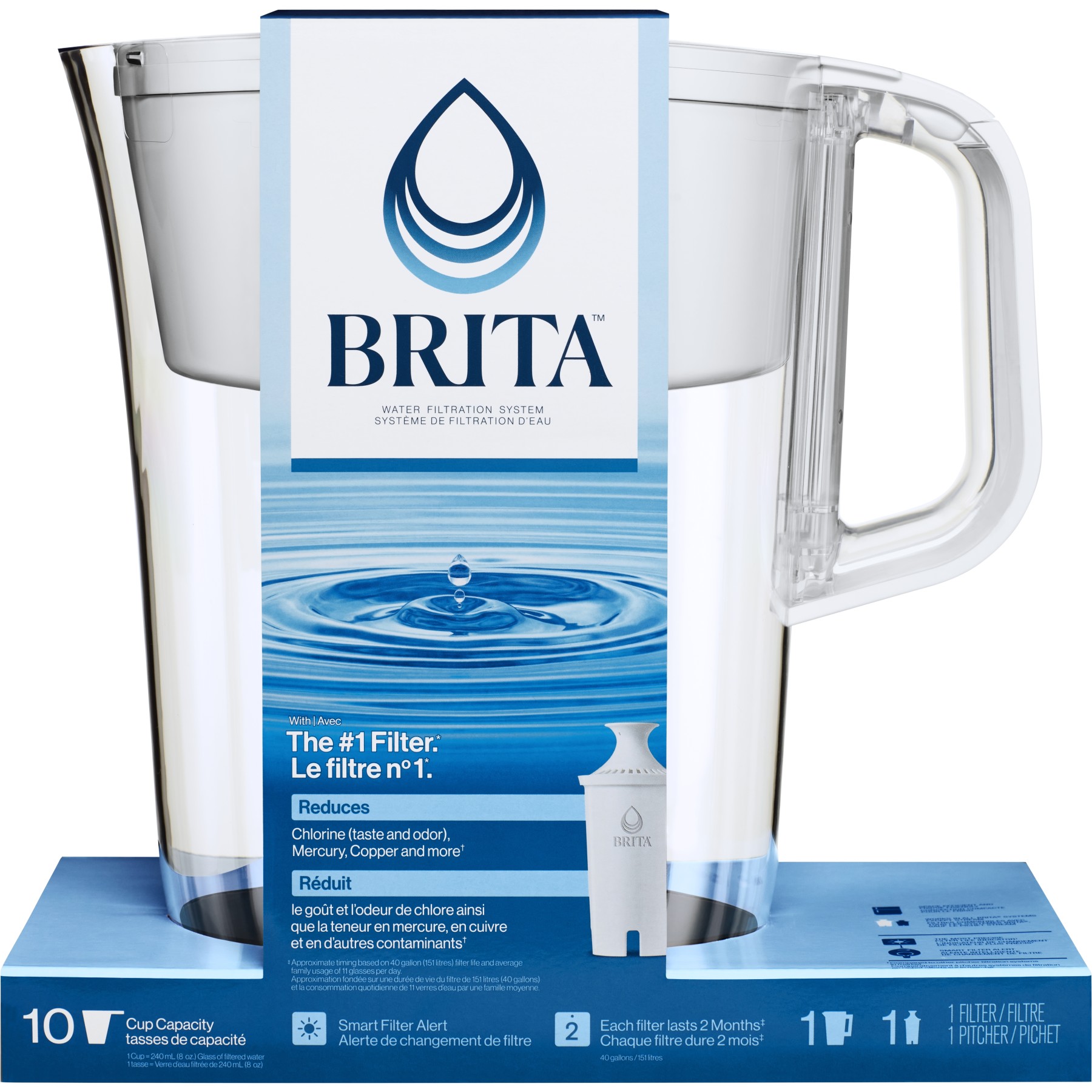 Brita Tahoe 10-cup White Plastic Water Filter Pitcher in the Water Filter  Pitchers department at