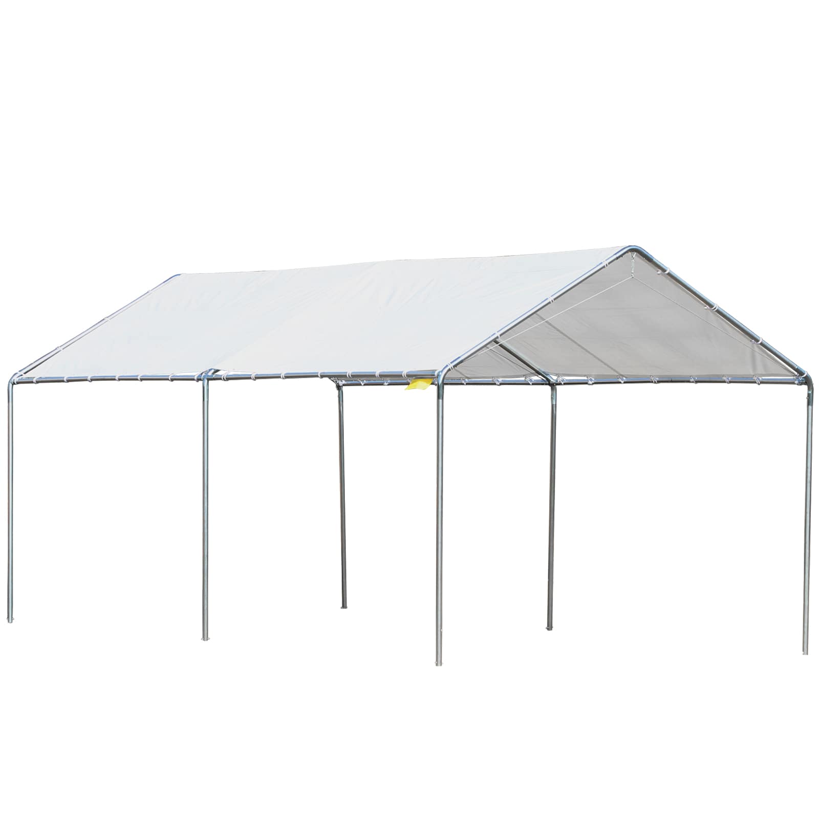 Lycvki CP-8 9.75-Feet W x 19.5-Feet L x 5.9-Feet H White Metal Carport with Polycarbonate Roof