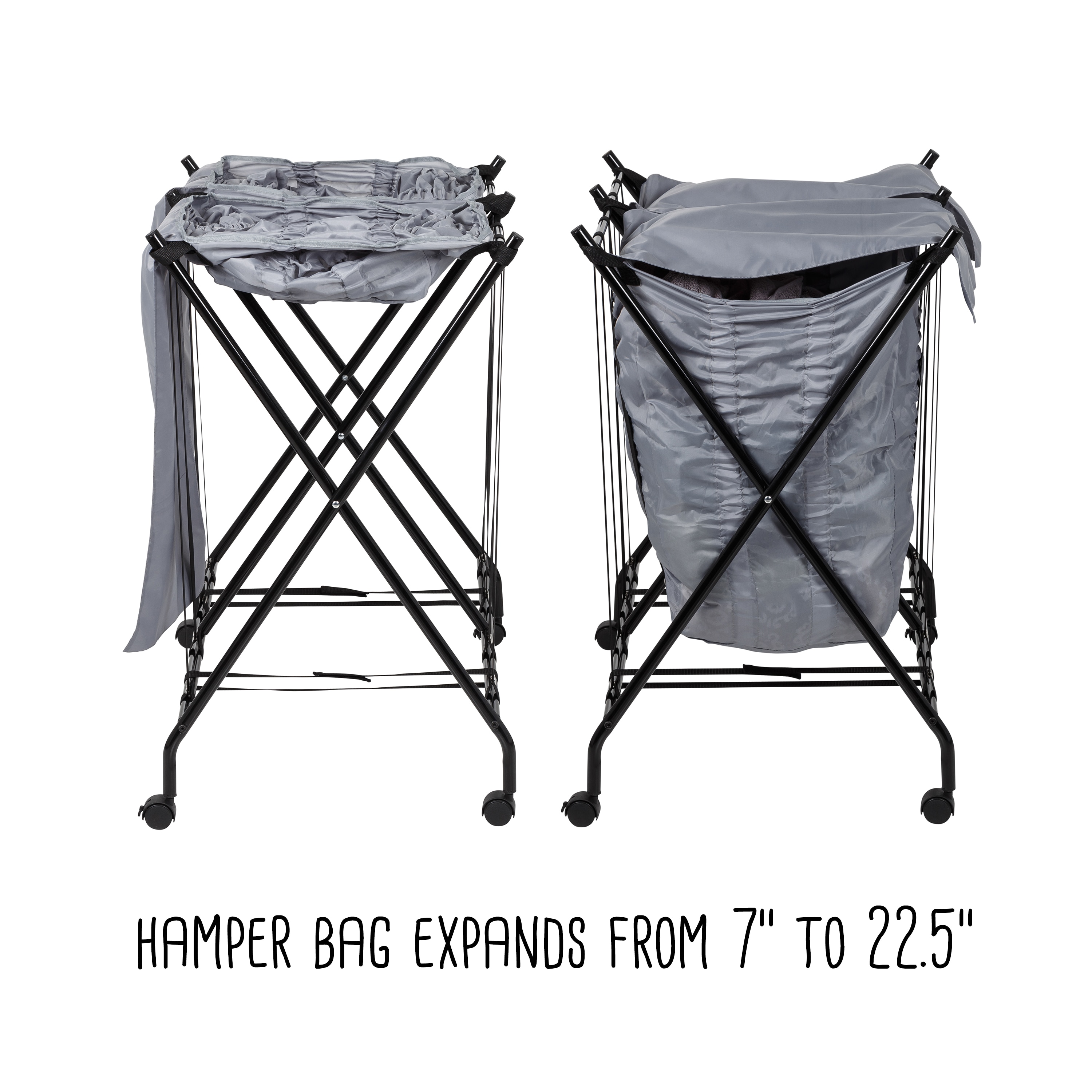 Honey-Can-Do Dark Gray & White Collapsible Laundry Baskets, 2-Pack