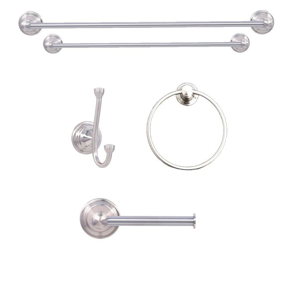 Shop allen + roth Jordon Brushed Nickel 5-Piece Bath Hardware ...