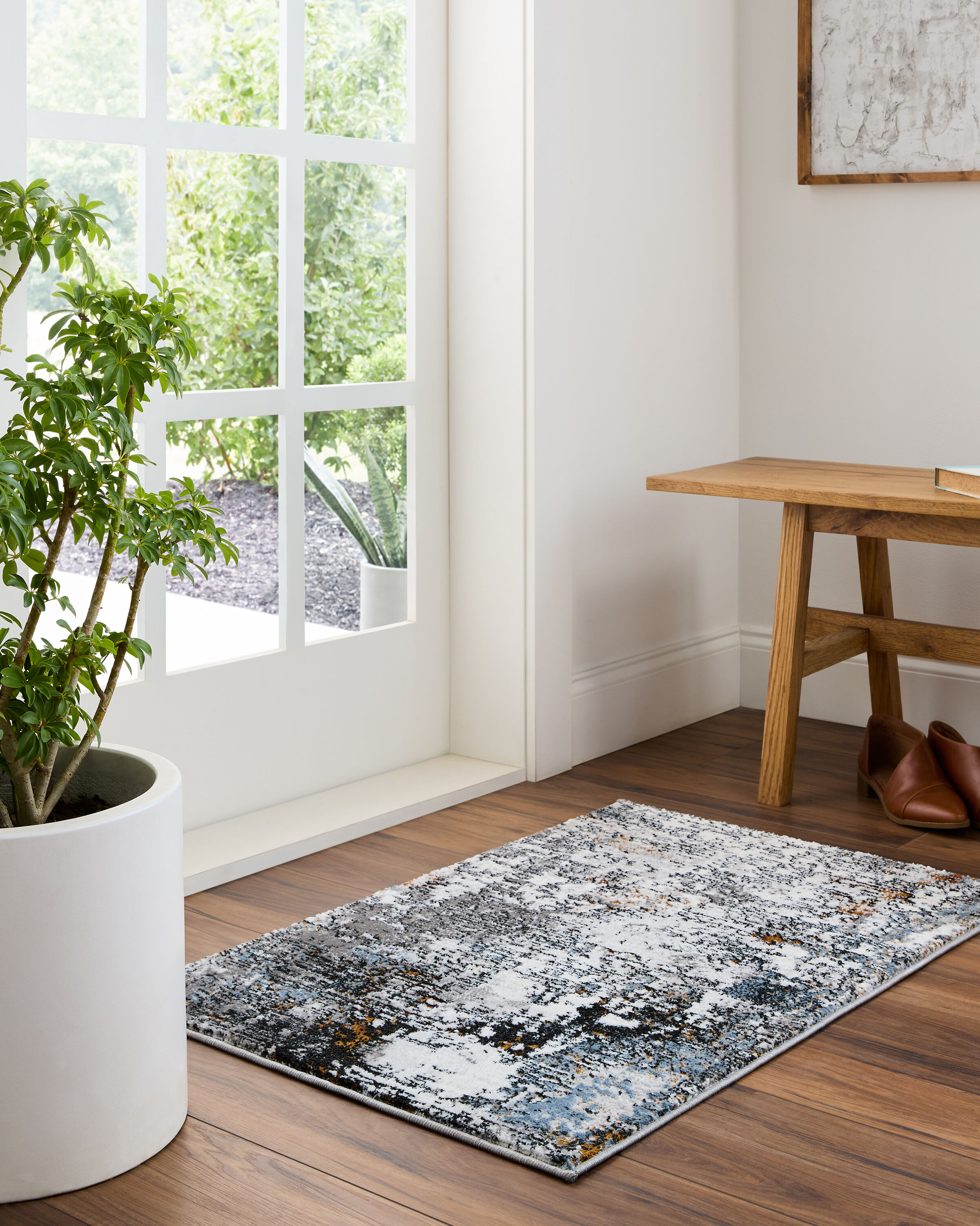 Origin 21 with STAINMASTER 419024 Multi Modern 2 x 3 (ft) Loomed Polyester Multi Rectangular Indoor Abstract Area rug