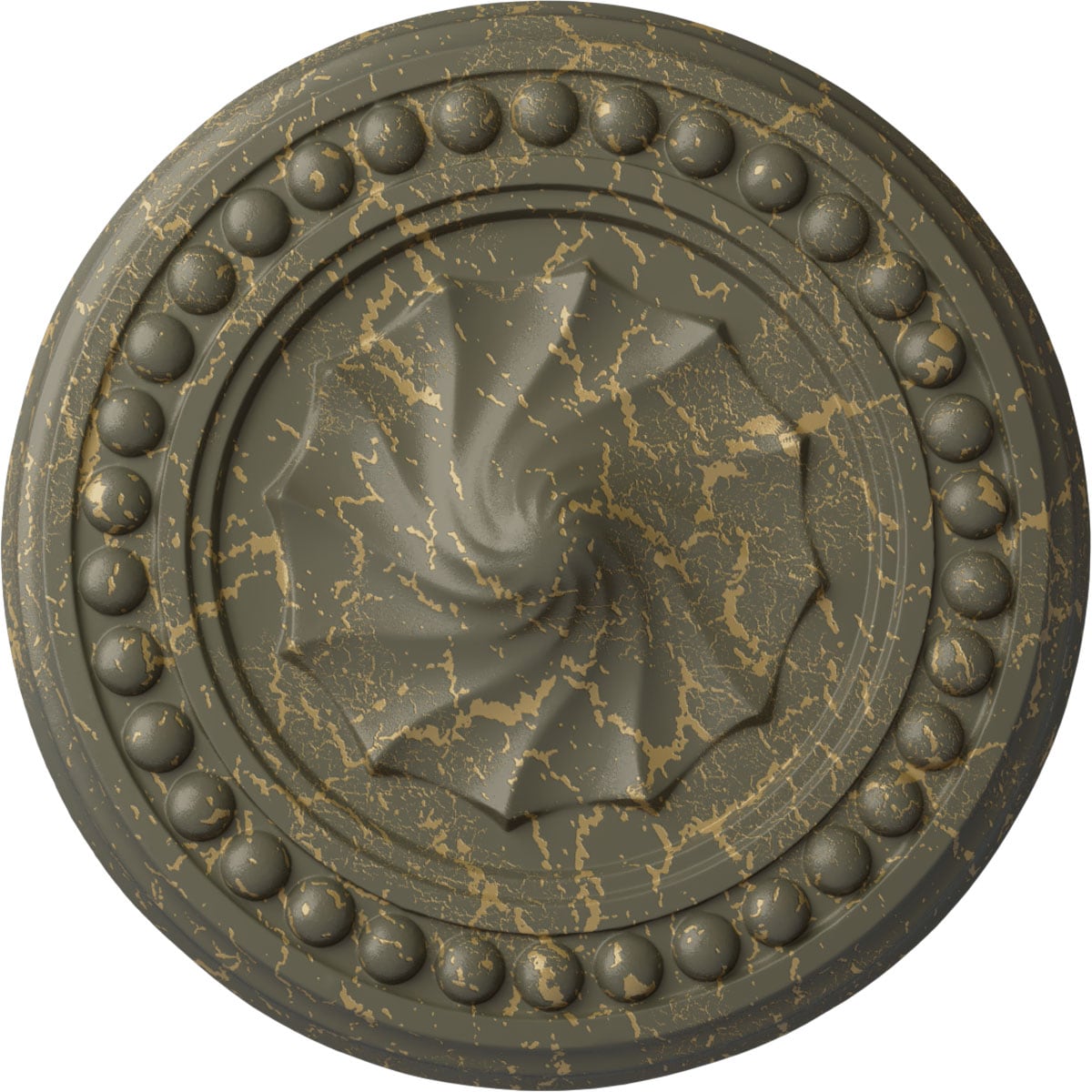 Ekena Millwork CM15FOWHC Foster Shell 15.75-in W x 15.75-in L Painted Witch Hazel Crackle Polyurethane Whole Ceiling Medallion