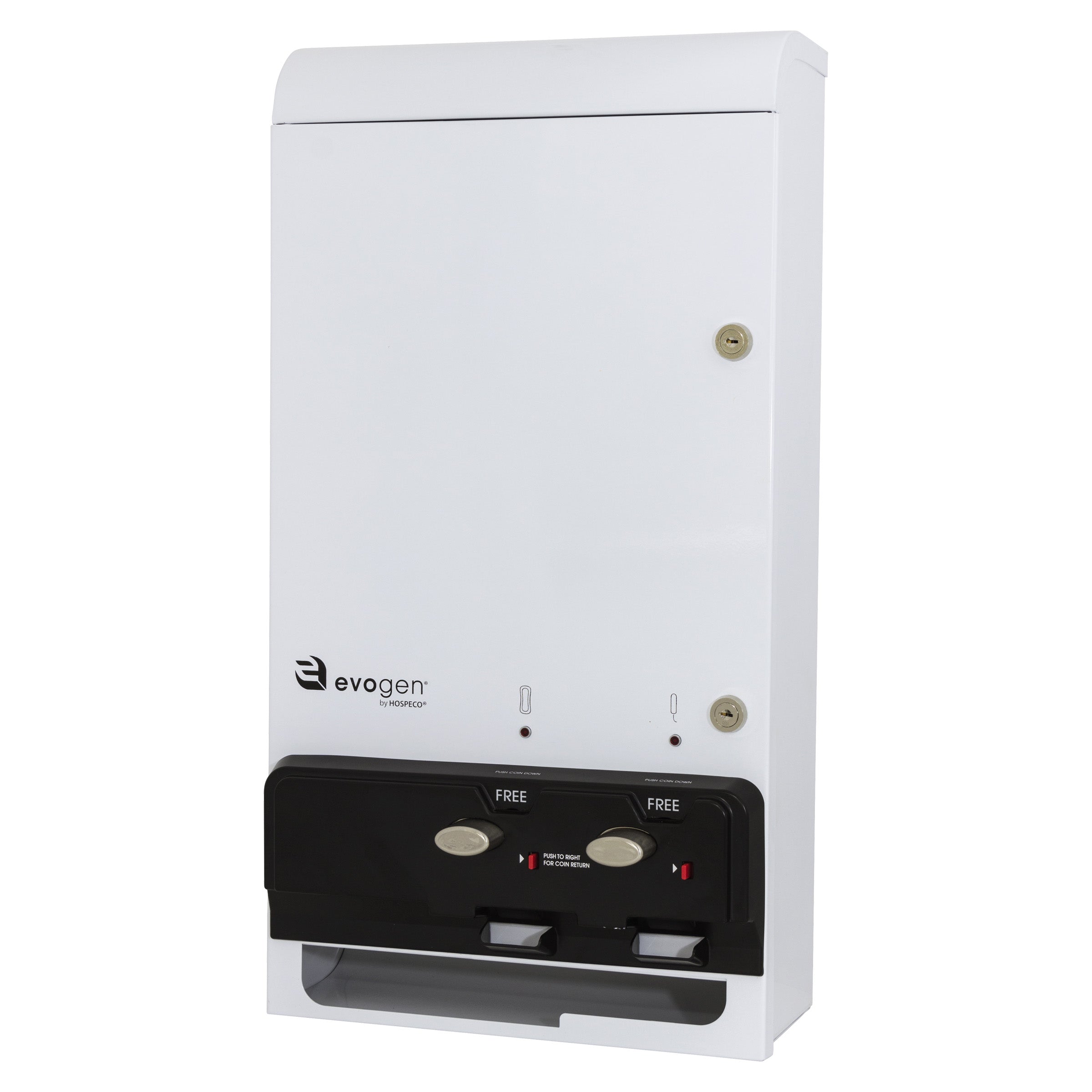 HOSPECO Evogen Feminine Hygiene Dispenser Metal White/Black - 1 Each #EV1-FREE