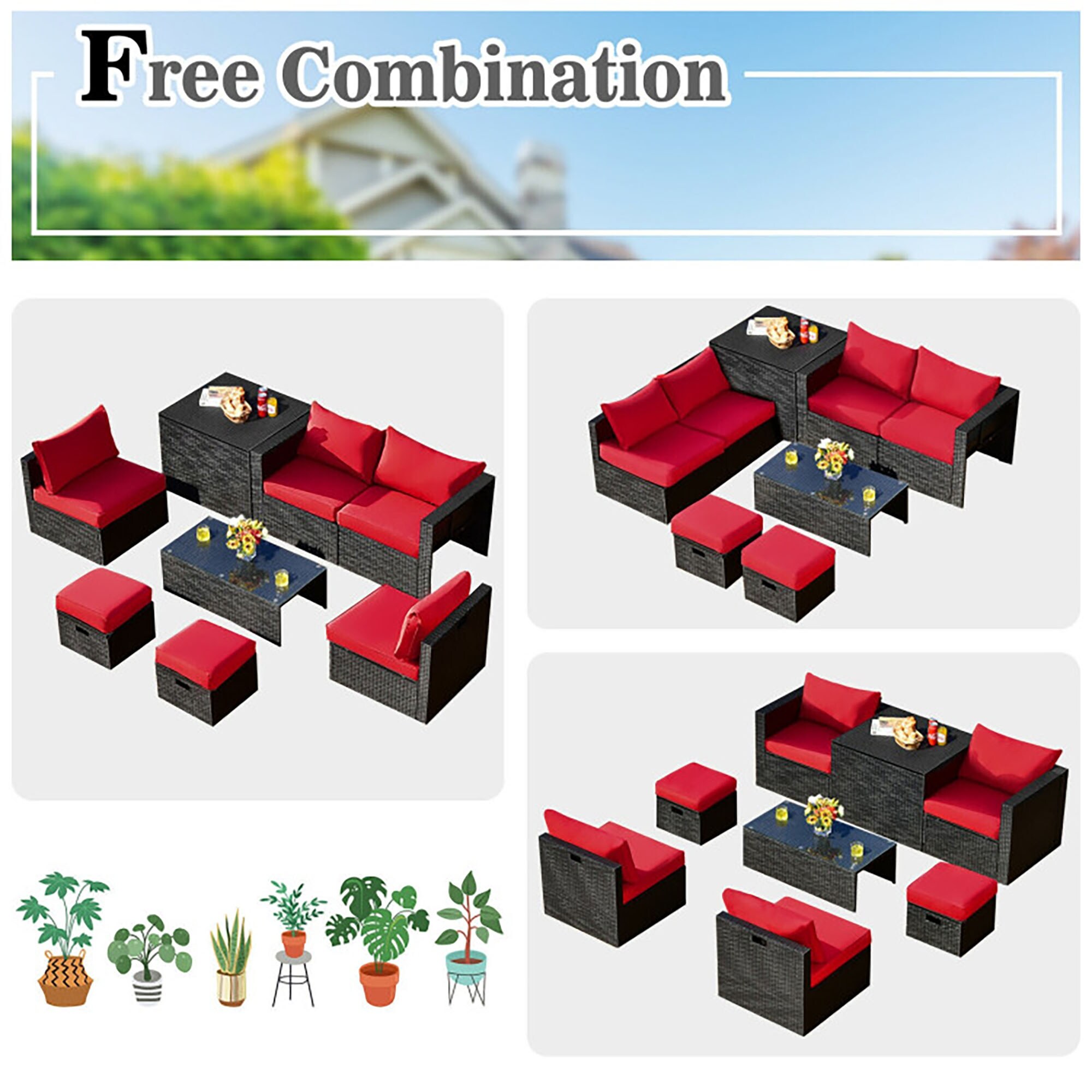 CASAINC CN-WFQ02-OR Patio-Conversation-Sets - View #4