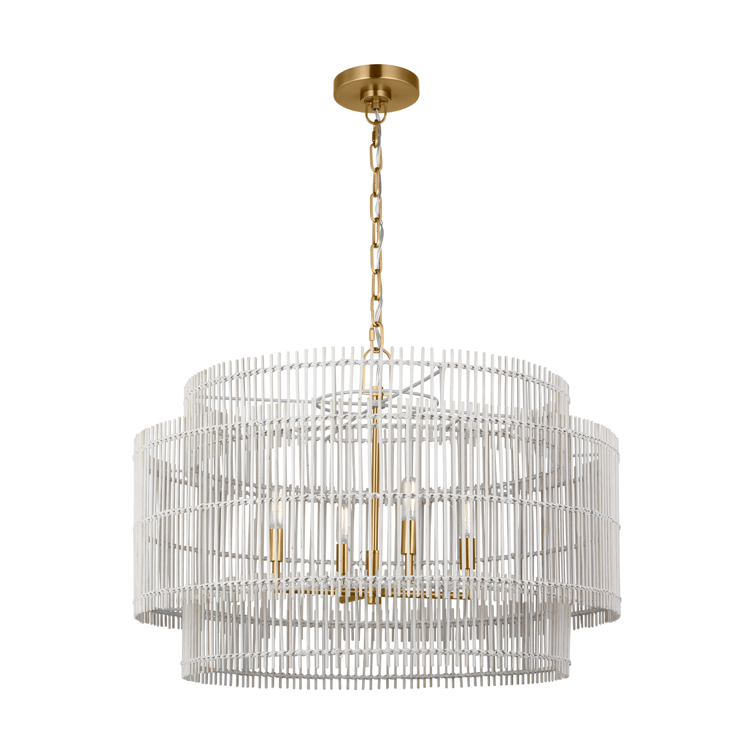 ED by Ellen DeGeneres EP1404BBS Elio 4 -Light Burnished Brass Transitional For Use in Dining Rooms, Foyers, Living Rooms Chandelier