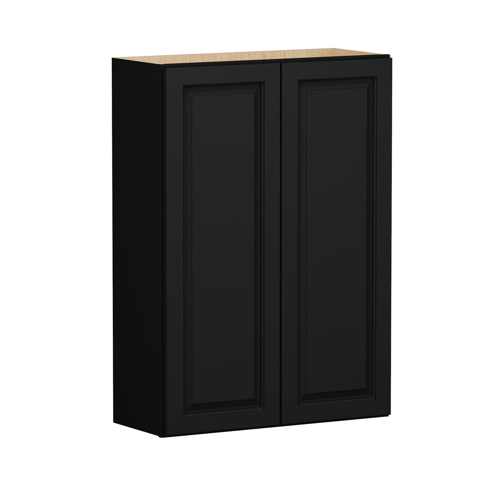 Shenandoah Stemson 33-in W x 42-in H x 12-in D Black Painted Wall Fully Assembled Cabinet Raised Panel Raised panel