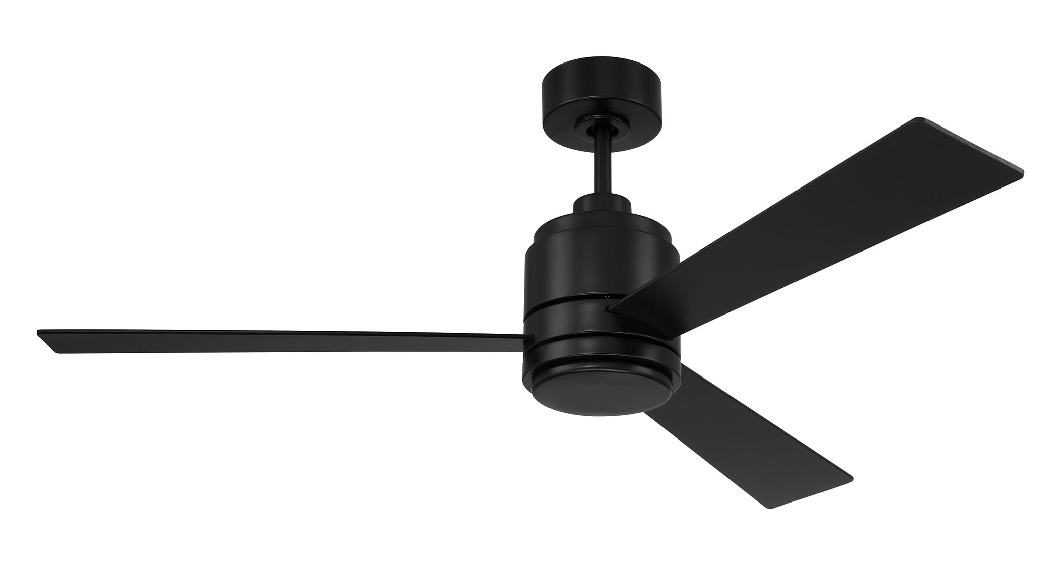 Flat Black 52" Ceiling Fan with Frost White Acrylic Light
