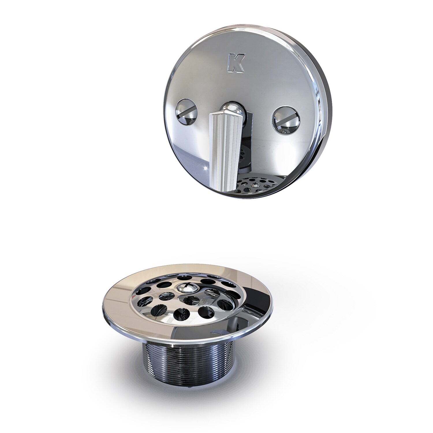 Keeney Chrome Bathtub Strainer with Screw in the Bathtub & Shower