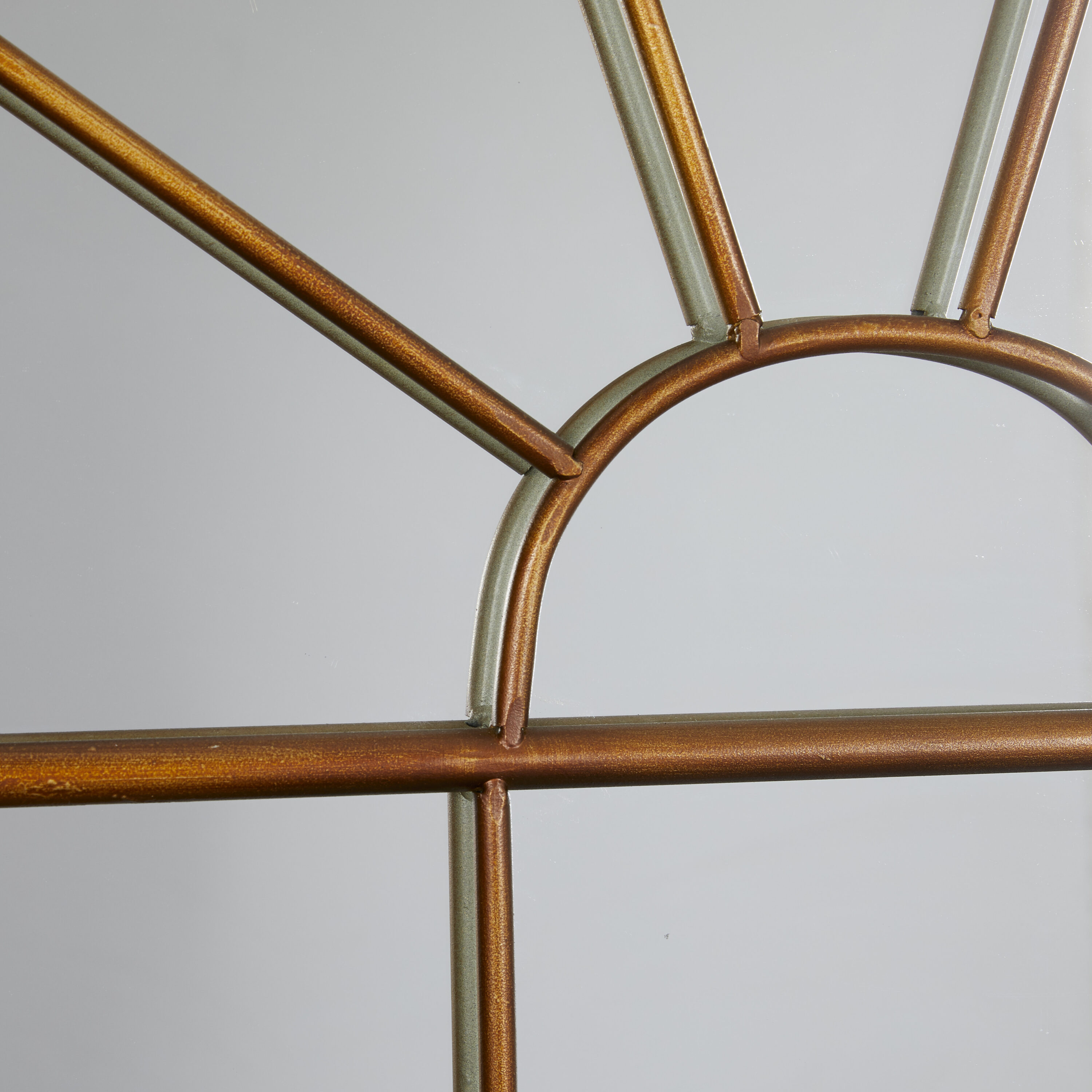 Bronze Arch Windowpane Full Length Wall Mirror