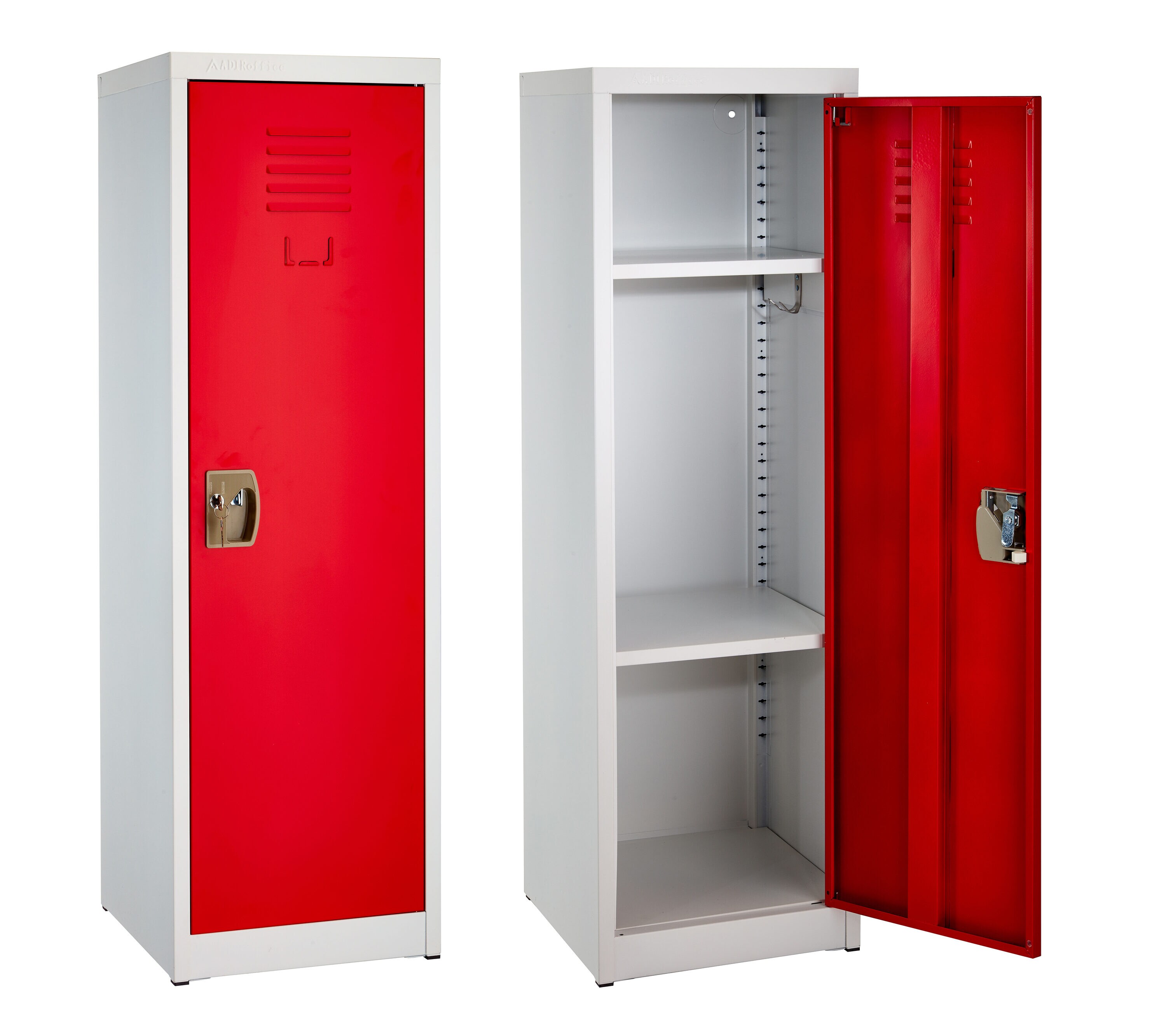 Red Rack™ Mobile Gear Storage Rack Locker, Double Sided, Six 24 Sections  w/Security Opt., Red