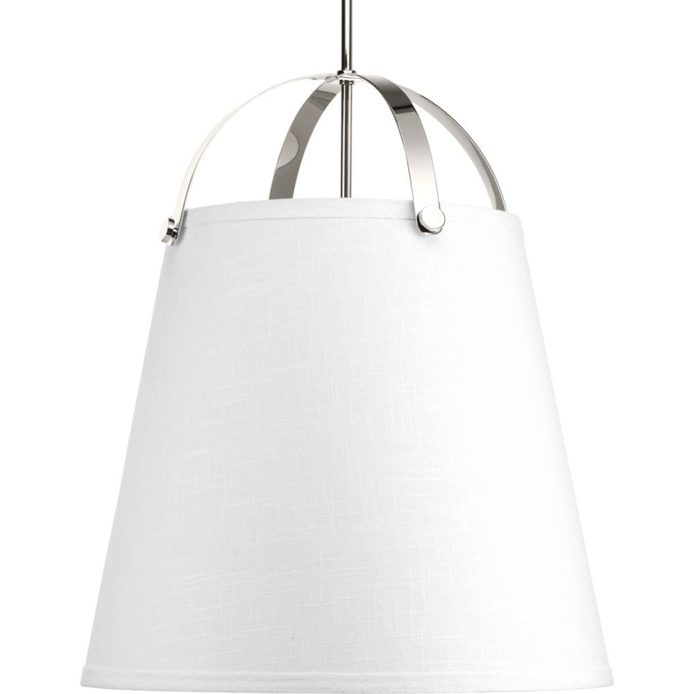 Progress Lighting P500047-104 Galley 3 -Light Polished Nickel Transitional Bell Medium Hanging Pendant light
