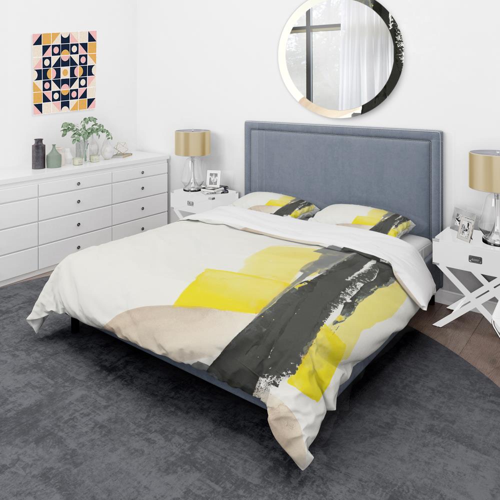 Designart BED30481-K 3 -Piece Black King Duvet cover Set