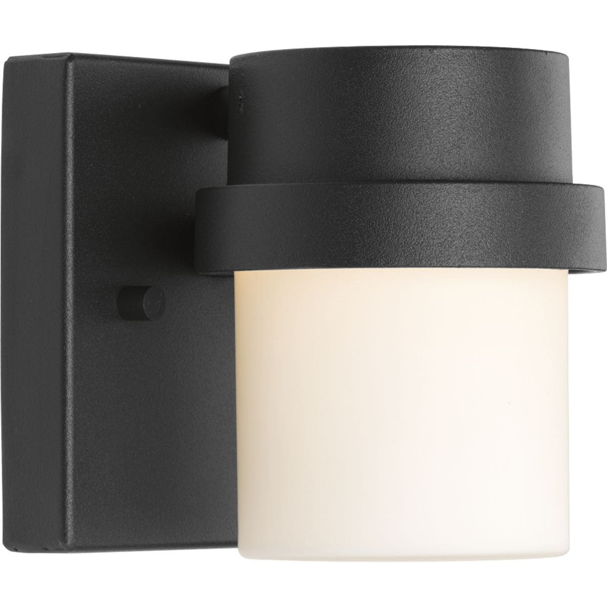 Black Aluminum LED Outdoor Wall Lantern with Glass Shade