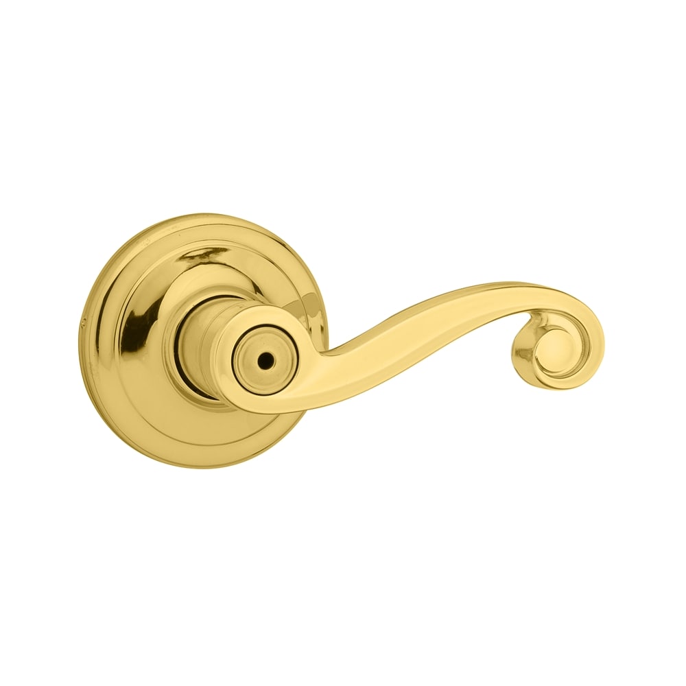 Kwikset Lido Polished Brass Interior Privacy Door Handle in the Door  Handles department at