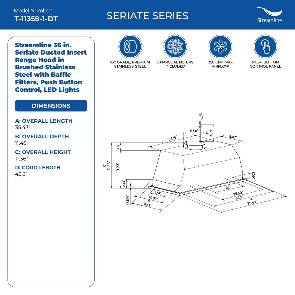 Streamline T-11359-1-DT Undercabinet-Range-Hoods - View #9