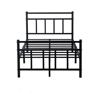 Clihome Black Metal Frame Twin Size Bed, Twin Metal Bed Frame Size
