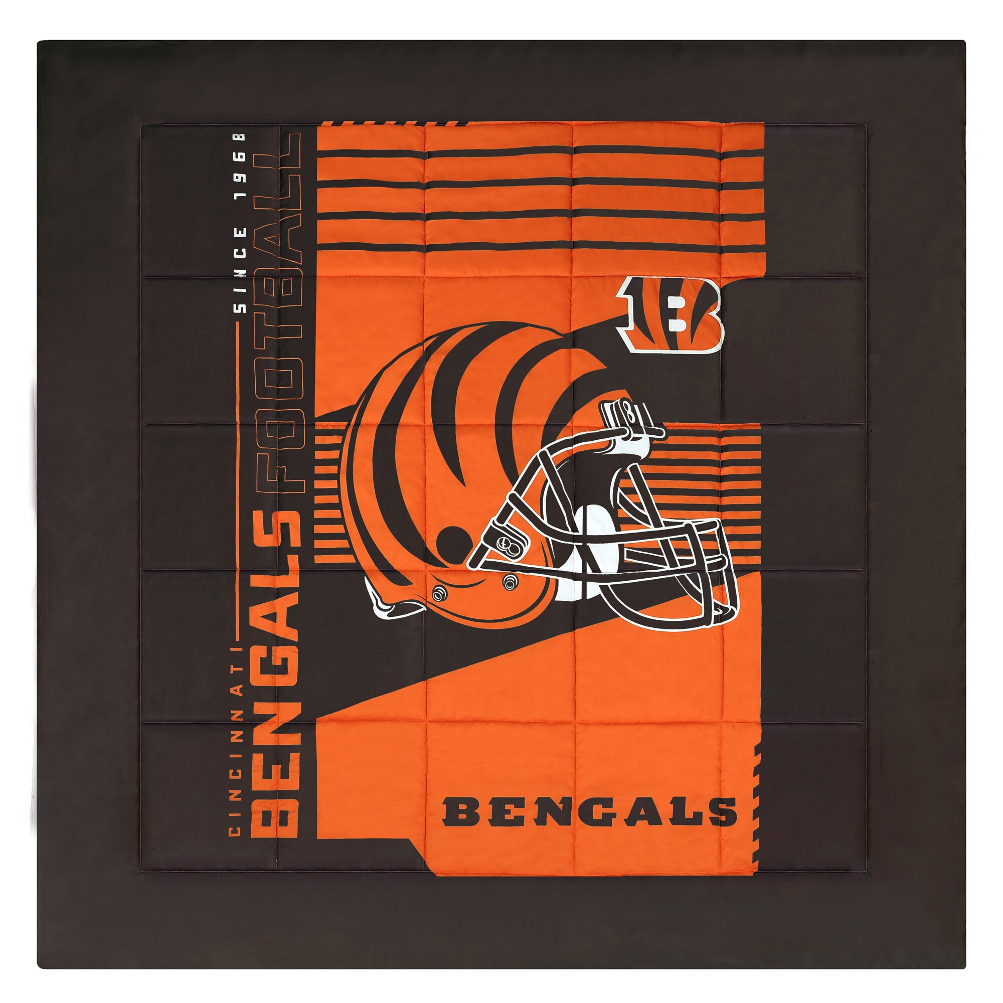 Cincinnati Bengals Block Logo Three Piece Full/Queen Bed Set