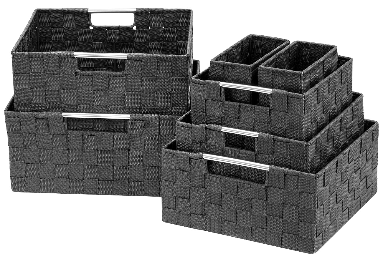 Sorbus Bamboo Storage Baskets - Set Of 3 - Organizer Bins For
