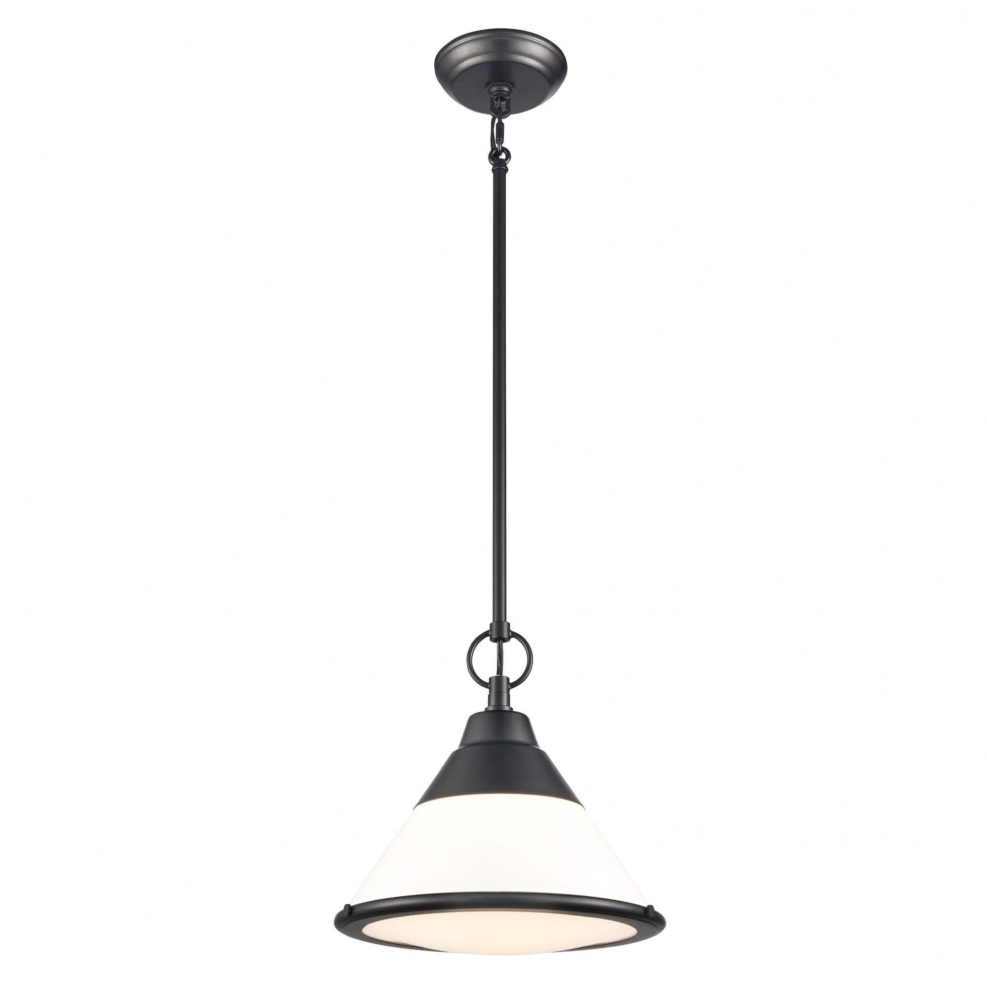 ELK Home Sven 1 - Light Matte Black /  Black Farmhouse / Scandinavian incandescent Glass & Metal Pendant Light